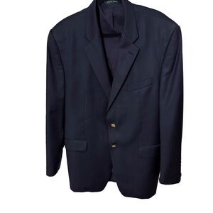 Ralph Lauren Men's 44R Navy Blue Gold Buttons Wool Blazer Sport Coat Suit Jacket
